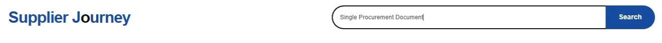 This image is a screenshot of the Supplier Journey.  It shows that you can type keywords into the search bar at the top of any Supplier Journey to find more information on a particular topic.